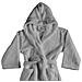 Accappatoio Con Cappuccio In Morbida Spugna Mod. Sophie Tinta Unita Vari Colori L Grigio Perla - Foto miniatura 3