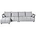 Divano Angolare 4 Posti Tomra Tessuto Grigio Chiaro Lato Destro - Foto miniatura 3