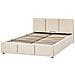 Letto Contenitore Velluto Bousse 140 X 200 Cm Beige Chiaro - Foto miniatura 4