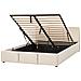 Letto Contenitore Velluto Bousse 140 X 200 Cm Beige Chiaro - Foto miniatura 7