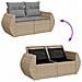 Set Divani Da Giardino 7 Pz Con Cuscini Beige In Polyrattan - Foto miniatura 9