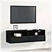 Mobile TV a Parete Nero Rovere 100x30x30 cm Legno Ingegnerizzato - Foto miniatura 2