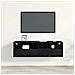 Mobile TV a Parete Nero Rovere 100x30x30 cm Legno Ingegnerizzato - Foto miniatura 4