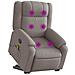 Poltrona Alzapersona Massaggiante Reclinabile Tortora Tessuto - Foto miniatura 3