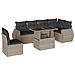 Set Divani da Giardino 7pz con Cuscini Grigio Chiaro Polyrattan - Foto miniatura 1