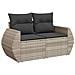 Set Divani da Giardino 7pz con Cuscini Grigio Chiaro Polyrattan - Foto miniatura 4