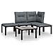 Set Salotto da Giardino 5 pz Nero e Grigio in Polyrattan - Foto miniatura 1