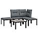 Set Salotto da Giardino 5 pz Nero e Grigio in Polyrattan - Foto miniatura 3