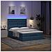 Struttura Letto Pouf con Materasso Blu 140x190 cm in Tessuto - Foto miniatura 3