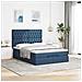 Struttura Letto Pouf con Materasso Blu 140x190 cm in Tessuto - Foto miniatura 4