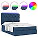 Struttura Letto Pouf con Materasso Blu 140x190 cm in Tessuto - Foto miniatura 5