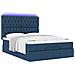 Struttura Letto Pouf con Materasso Blu 140x190 cm in Tessuto - Foto miniatura 6