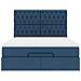 Struttura Letto Pouf con Materasso Blu 140x190 cm in Tessuto - Foto miniatura 7