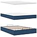 Struttura Letto Pouf con Materasso Blu 140x190 cm in Tessuto - Foto miniatura 8