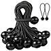 Corde Elastiche Telate Con Sfera, Clip Bungee Per Tenda, 60 Pezzi, 15 Cm, Nere - Foto miniatura 1