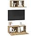 Set mobile TV 2 pcs rovere artigianale 80 x 30 x 30 cm - Foto miniatura 3