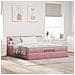 Struttura Letto Pouf con Materasso Rosa 200x200 cm Velluto - Foto miniatura 3