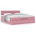 Struttura Letto Pouf con Materasso Rosa 200x200 cm Velluto - Foto miniatura 4