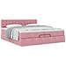 Struttura Letto Pouf con Materasso Rosa 200x200 cm Velluto - Foto miniatura 5