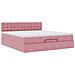 Struttura Letto Pouf con Materasso Rosa 200x200 cm Velluto - Foto miniatura 6