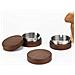 Elegante Posacenere In Legno Di Noce Con Rivestimento In Acciaio Inox Per Casa, Hotel E Ufficio Silver - Foto miniatura 3