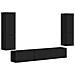 Set mobile TV Montaggio a parete 4 pcs Nero Legno multistrato - Foto miniatura 1