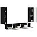 Set mobile TV Montaggio a parete 4 pcs Nero Legno multistrato - Foto miniatura 3