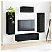 Set mobile TV Montaggio a parete 4 pcs Nero Legno multistrato - Foto miniatura 4