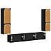 Set mobile TV Montaggio a parete 4 pcs Nero Legno multistrato - Foto miniatura 9