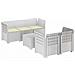 Divano da Giardino 5 Posti con Cuscini Stile Rattan PP Bianco - Foto miniatura 1