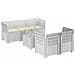 Divano da Giardino 5 Posti con Cuscini Stile Rattan PP Bianco - Foto miniatura 2