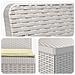 Divano da Giardino 5 Posti con Cuscini Stile Rattan PP Bianco - Foto miniatura 6