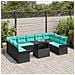 Set Divano da Giardino 10 pz Nero Rattan in Polipropilene - Foto miniatura 8