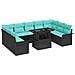 Set Divano da Giardino 10 pz Nero Rattan in Polipropilene - Foto miniatura 1
