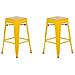 Set Di 2 Sgabelli Da Bar In Metallo Giallo 60 Cm Cabrillo - Foto miniatura 1