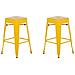 Set Di 2 Sgabelli Da Bar In Metallo Giallo 60 Cm Cabrillo - Foto miniatura 16