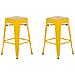 Set Di 2 Sgabelli Da Bar In Metallo Giallo 60 Cm Cabrillo - Foto miniatura 26