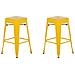 Set Di 2 Sgabelli Da Bar In Metallo Giallo 60 Cm Cabrillo - Foto miniatura 15