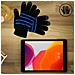 Guanti Per Touchscreen Unisex Fluidità Tattile Inalterata Nero /blu - Foto miniatura 3