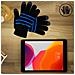 Guanti Per Touchscreen Unisex Fluidità Tattile Inalterata Nero /blu - Foto miniatura 10