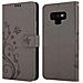 Custodia Compatibile Con Samsung Galaxy Note 9 In Grigio Fiore - Coperchio Protettivo In Design Floreale Con Chiusura Magnetica, Funzione Stand E Slot Per Carte - Foto miniatura 10