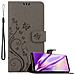 Custodia Compatibile Con Samsung Galaxy Note 9 In Grigio Fiore - Coperchio Protettivo In Design Floreale Con Chiusura Magnetica, Funzione Stand E Slot Per Carte - Foto miniatura 1