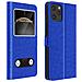 Custodia Apple Iphone 12 / 12 Pro Doppia Finestra Cover Silicone Blu - Foto miniatura 1