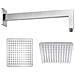 Braccio Doccia Ottone Cromato + Soffione Doccia Quadrato Acciaio Inox 250x250x2 Mm Spessore - Foto miniatura 1