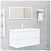 Mobile con Lavabo Integrato Bianco in Legno Multistrato - Foto miniatura 3