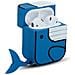 Custodia Compatibile Con Apple Airpod 1 & 2 - Design Blue Whale - Custodia Protettiva Per Cuffie In Silicone Indossabile 3d Case Portachiavi - Foto miniatura 1