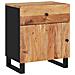 Comodino 50x33x60 Cm Legno Massello Acacia E Legno Multistrato - Foto miniatura 2