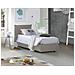 Letto Singolo Clarissa, Letto Contenitore Con Rivestimento In Tessuto, 100% Made In Italy, Apertura Frontale, Adatto Per Materasso Cm 80x190, Beige - Foto miniatura 1