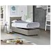 Letto Singolo Clarissa, Letto Contenitore Con Rivestimento In Tessuto, 100% Made In Italy, Apertura Frontale, Adatto Per Materasso Cm 80x190, Beige - Foto miniatura 3
