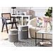 Set Di 2 Pouf Contenitore Camdenton Velluto Grigio Chiaro - Foto miniatura 1